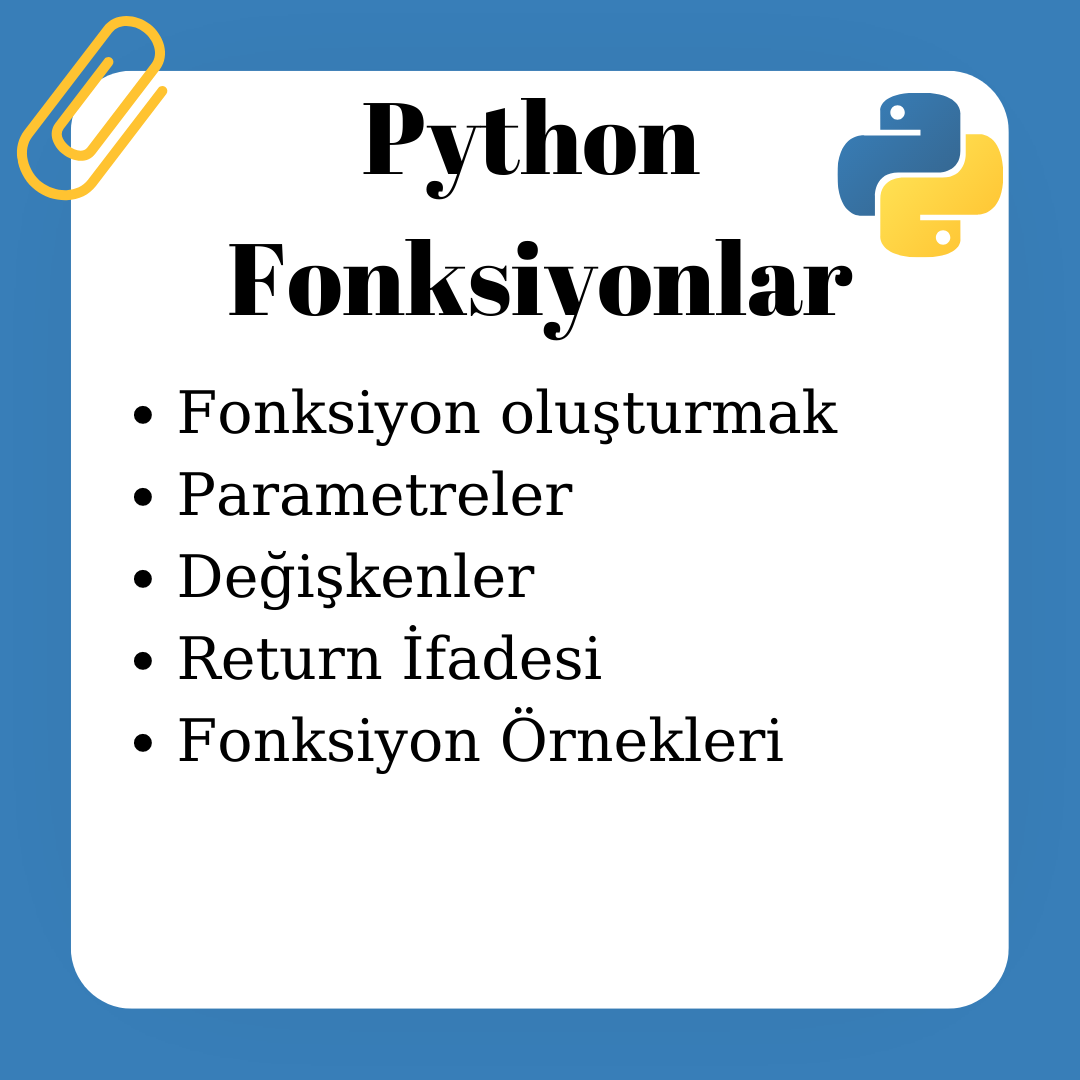 Bu yazımda fonksiyon oluşturmayı, fonksiyonda parametreleri değişenleri ...
