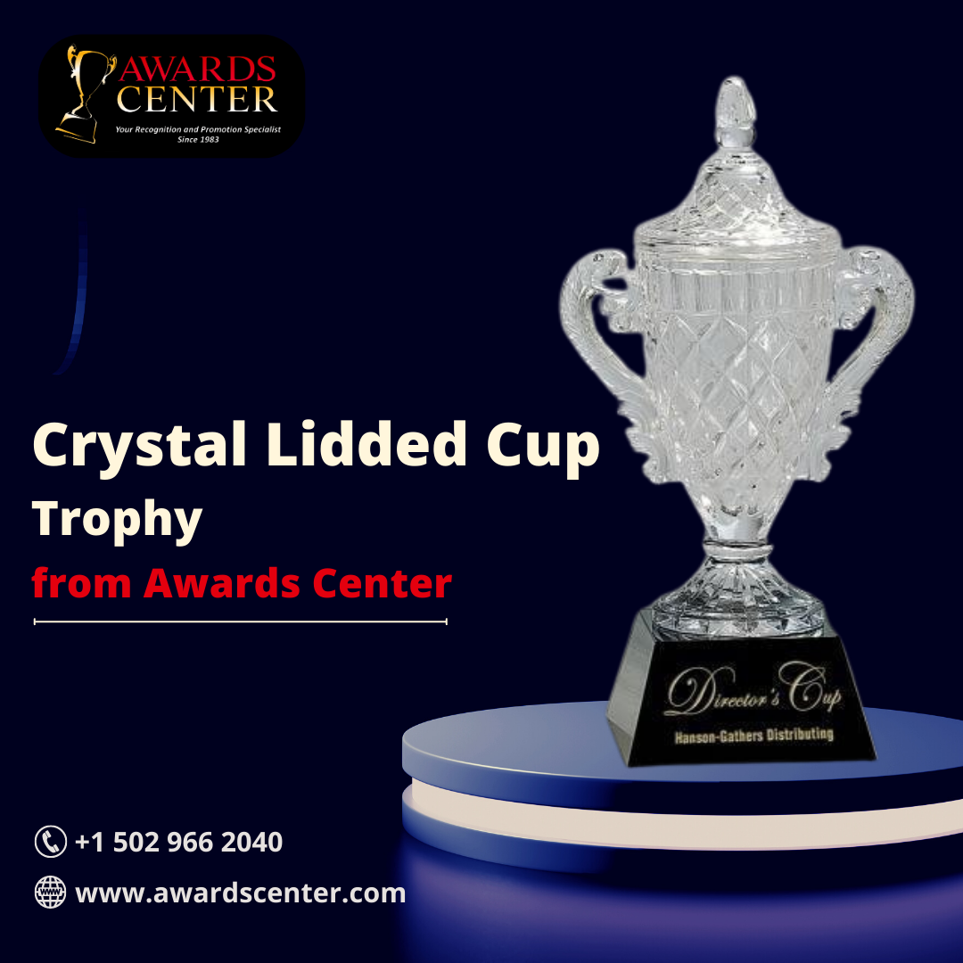 Crystal Lidded Cup Trophy from Awards Center. Awards Center Medium