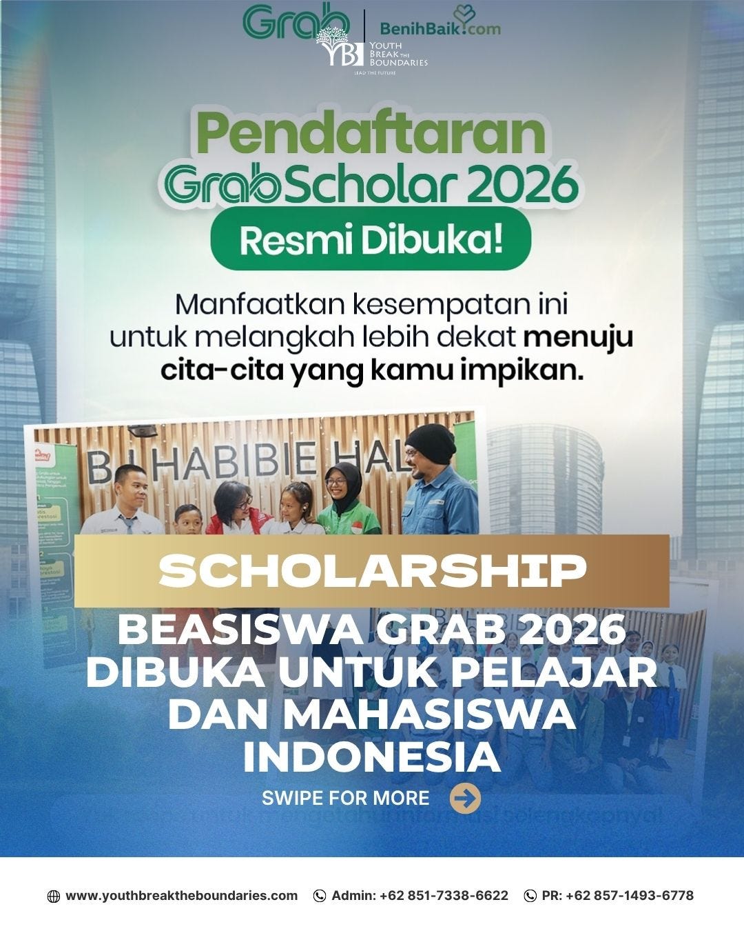 Beasiswa Grab 2026 Dibuka untuk Pelajar dan Mahasiswa Indonesia