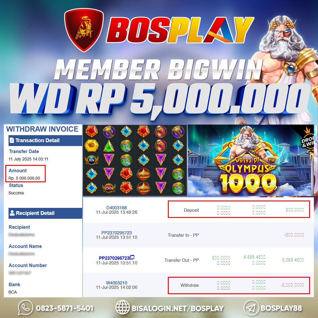 BOSPLAY MEMBER BIGWIN GATE OF OLYMPUS X 1000