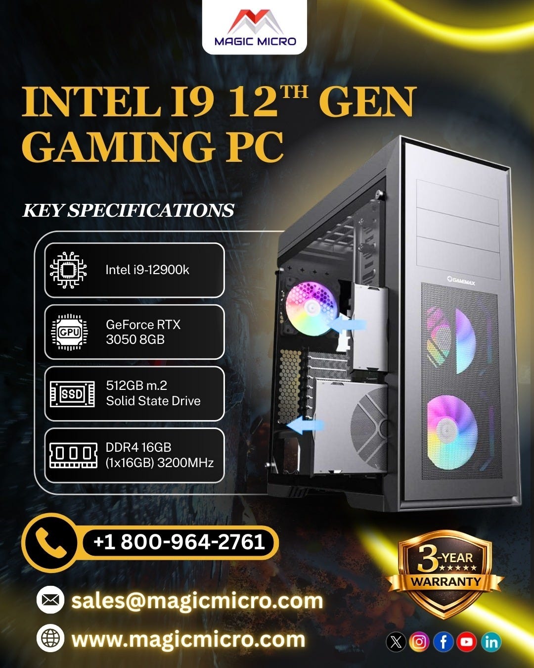 Intel 12th Gen i9 Gaming Desktop with 3-Year Warranty — Customize Now | Magic Micro