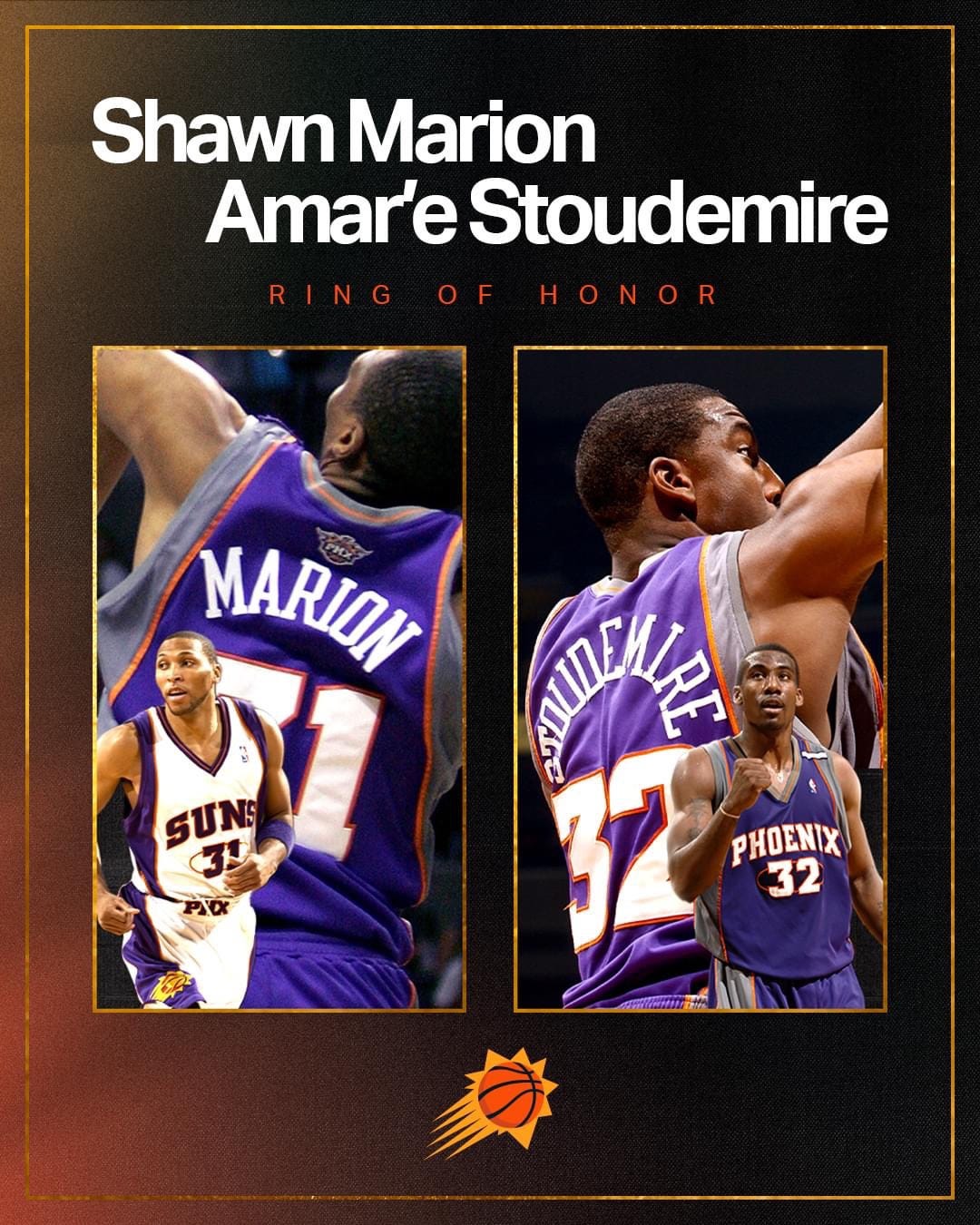 Dates for Suns' Marion, Stoudemire Ring of Honor inductions