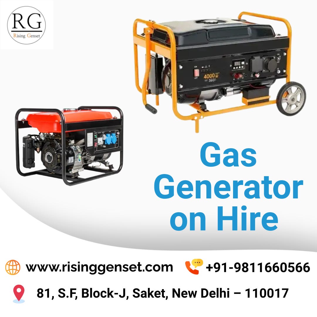 Gas Generator on Hire - Risinggenset - Medium