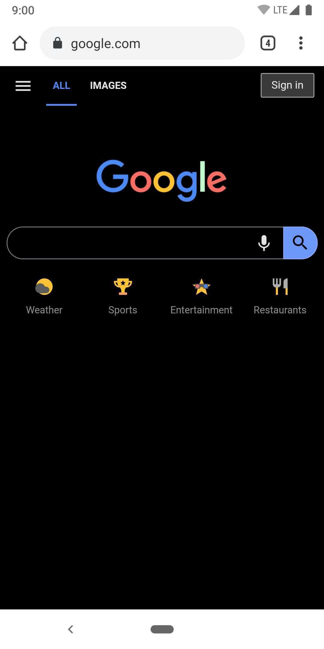 Google Dark Theme —