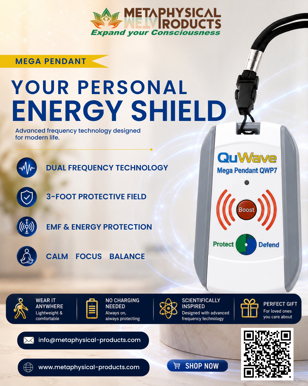 Stay Protected, Stay Empowered with the QuWave Mega Pendant