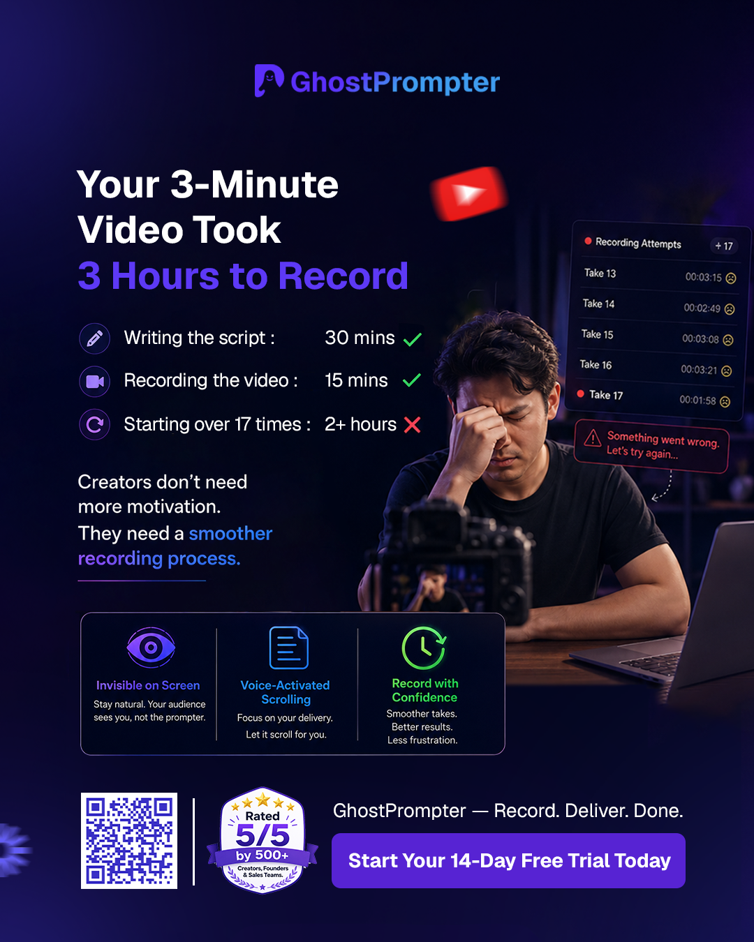 How to Use a Teleprompter for YouTube Videos Without Looking Like a Robot