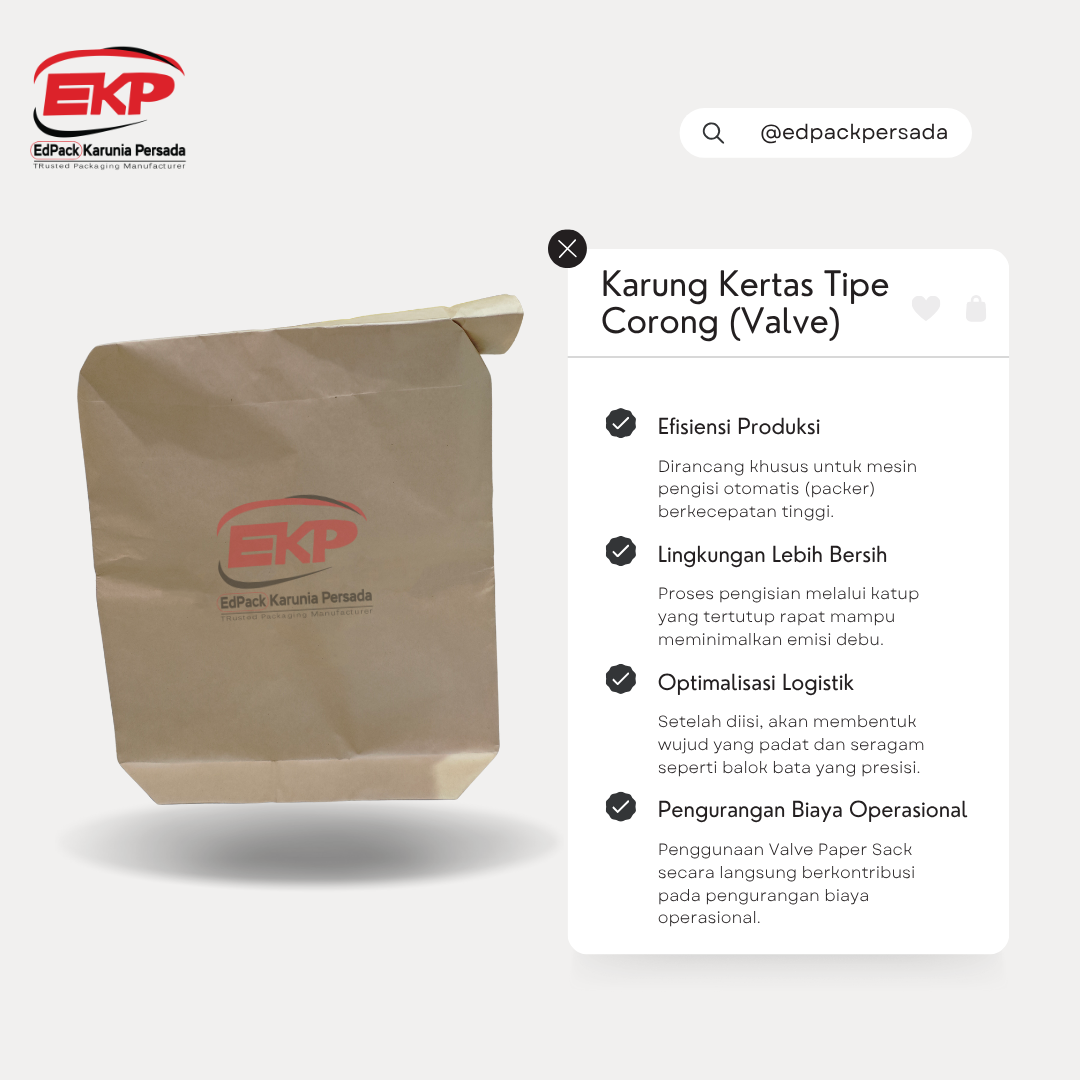 Karung Kertas Tipe Valve: Teknologi Kemasan Industri untuk Efisiensi Pengisian Otomatis