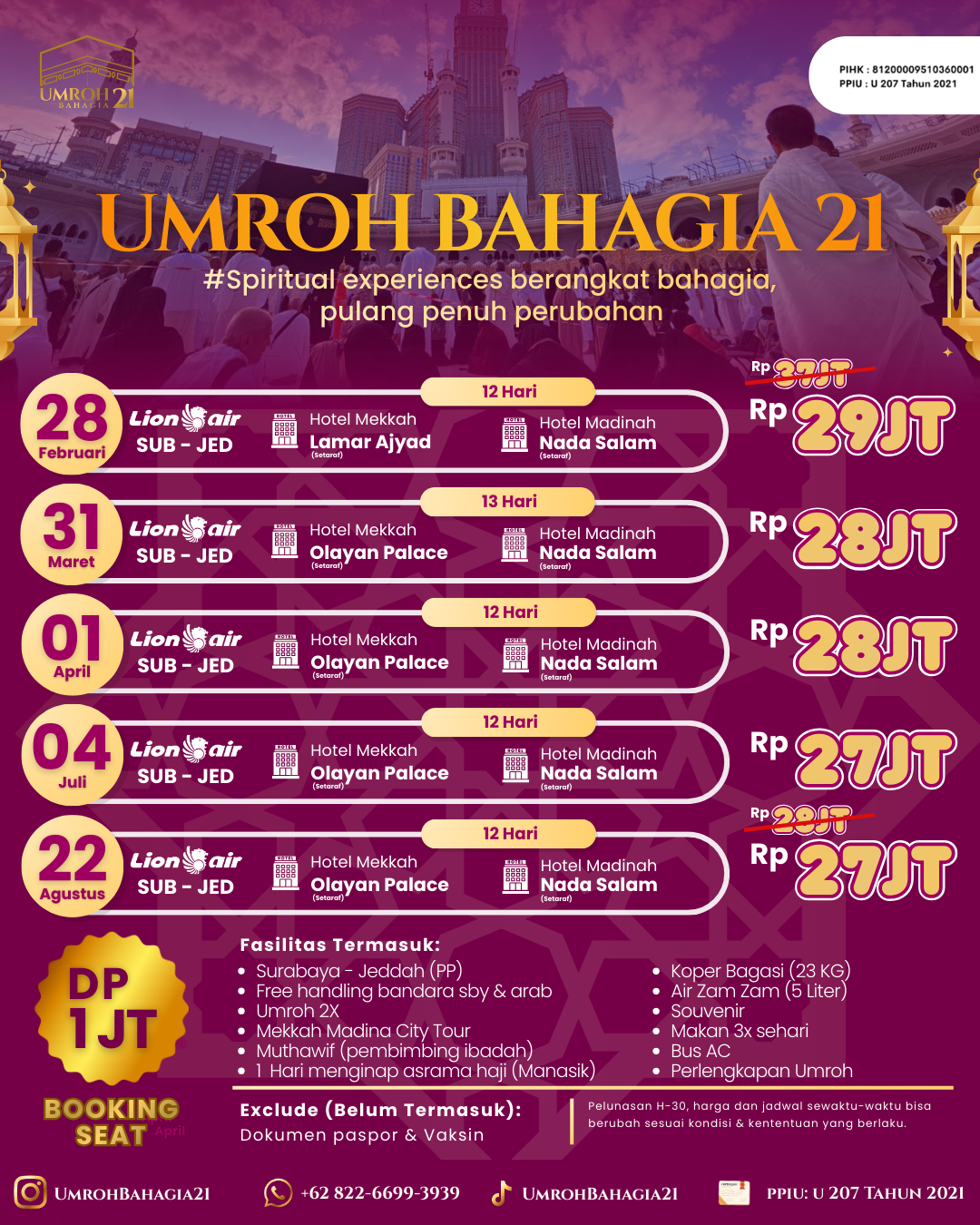 0822–6699–3939 Travel Umroh Bahagia Agen Travel Umroh Terpercaya di kecamatan Benowo kota Surabaya…
