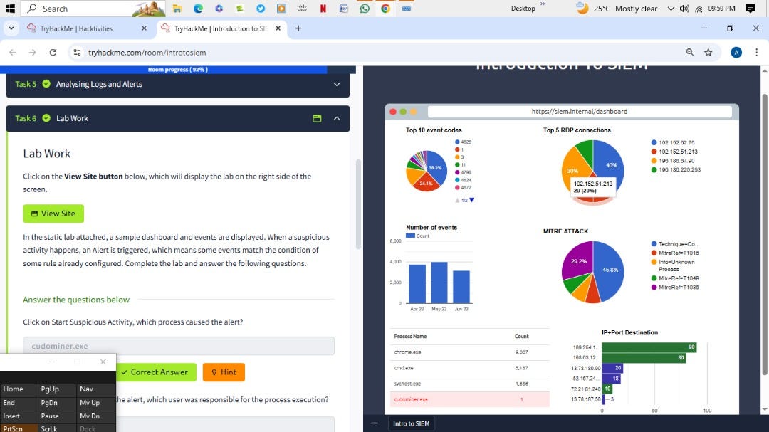 Exploring SIEM and security fundamentals on Tryhackme Rooms.