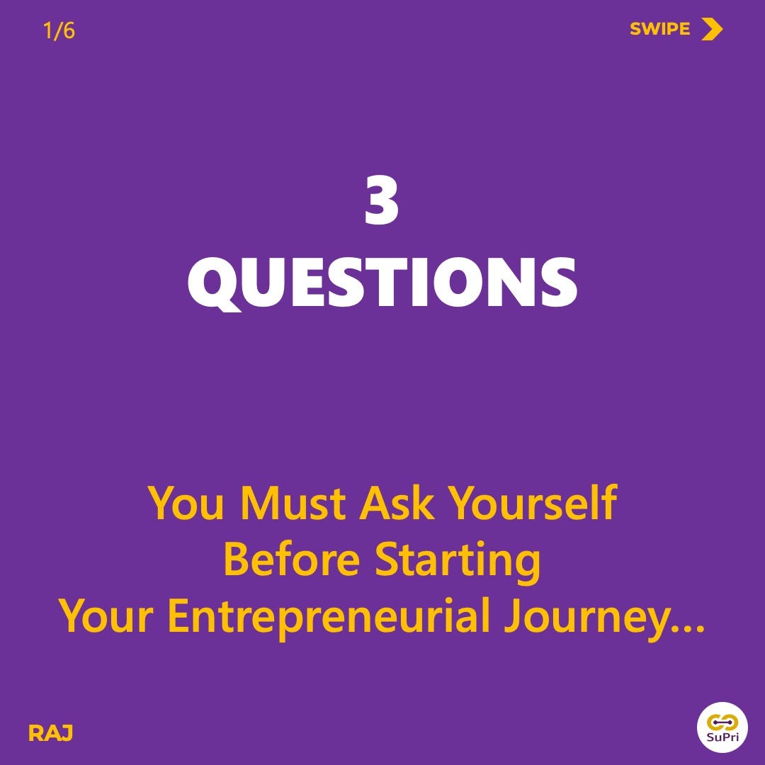 3 Questions You Must Ask Yourself Before Starting Your Entrepreneurial Journey by Rajkumar