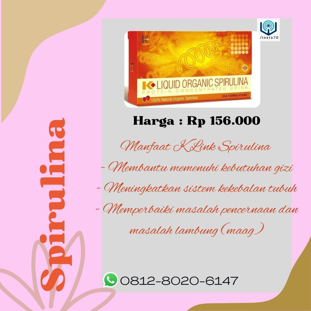 SUPER PROMO, Call 0812–8020–6147, K-Link Spirulina Benefits Winata70
