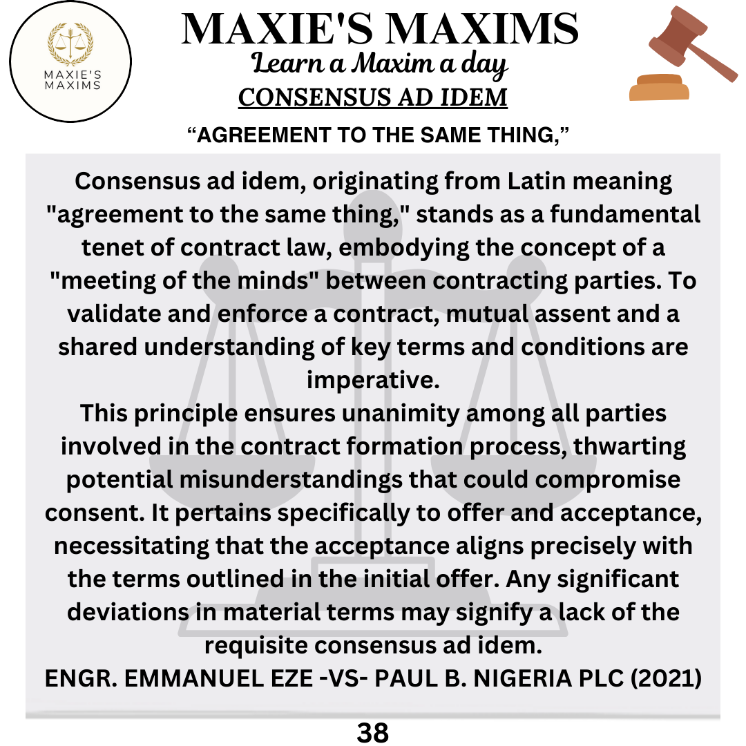 [38.0] CONSENSUS AD IDEM. Consensus ad idem, originating from… by