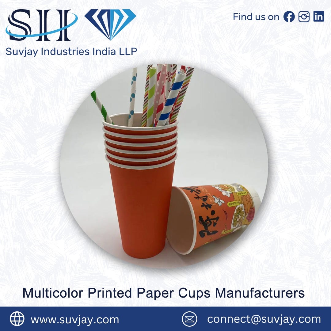 Multicolor Printed Paper Cups Manufacturers | by Suvjay Industries ...