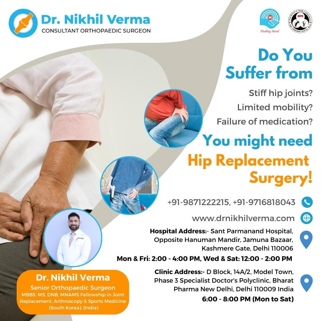 3 Reasons Why Hip Replacement Surgery is Important by Dr. Nikhil