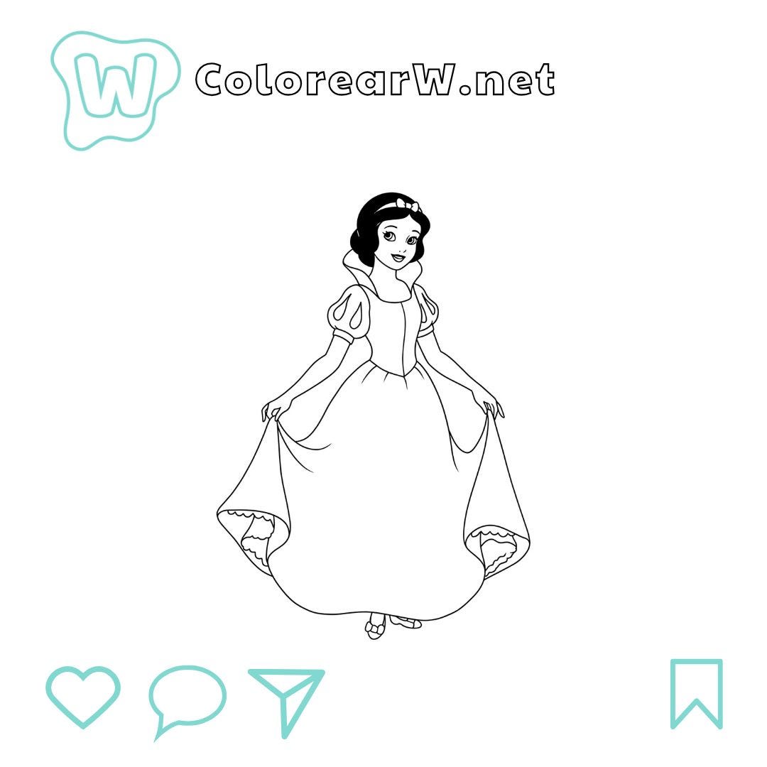 Blancanieves para colorear