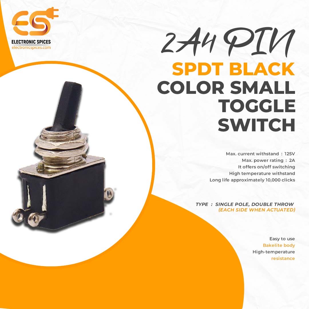 2A 4 pins SPDT Black color small toggle switch by Electronicspices