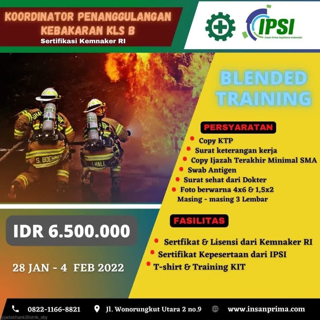 KOORDINATOR PENANGGULANGAN KEBAKARAN KLS B AMANAH, WA (62822-1166-8821 ...