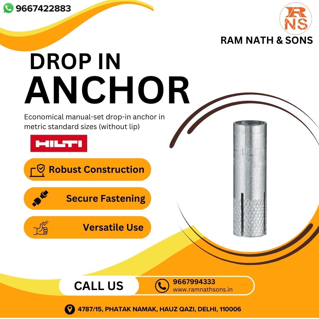 DROP IN ANCHOR (HILTI) Ram Nath And Sons Medium
