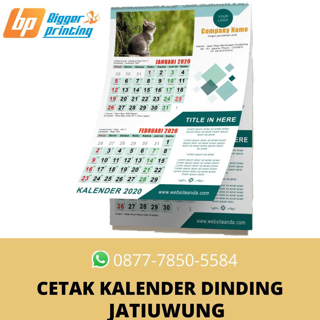 BERKUALITAS, Wa./Call. 0877-7850-5584, Cetak Kalender Dinding https