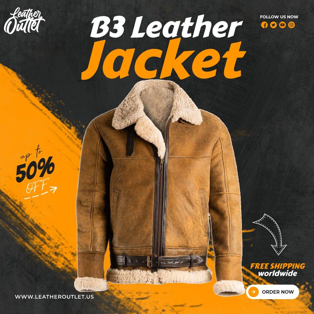 B3 Leather Bomber Jackets - numan bilal - Medium