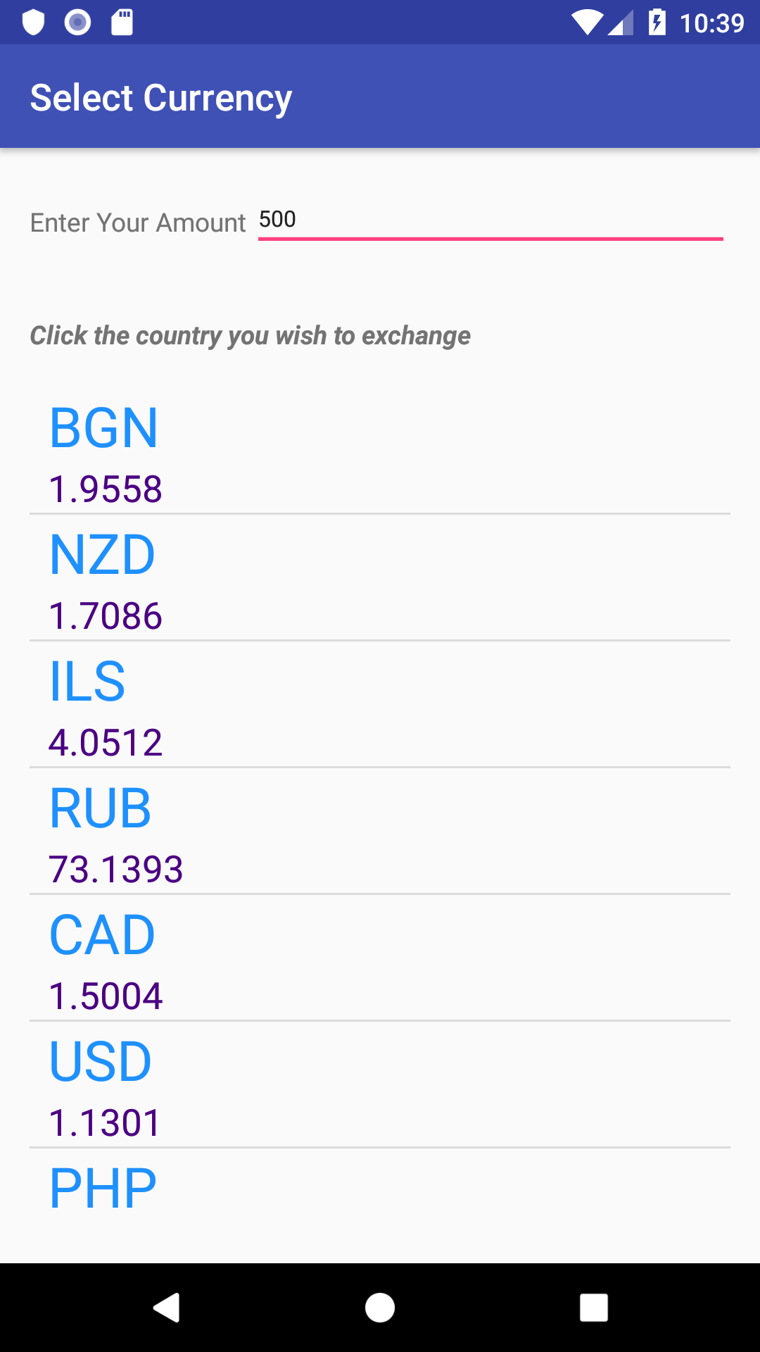 Create a simple currency converter using Android Studio and Restful Web