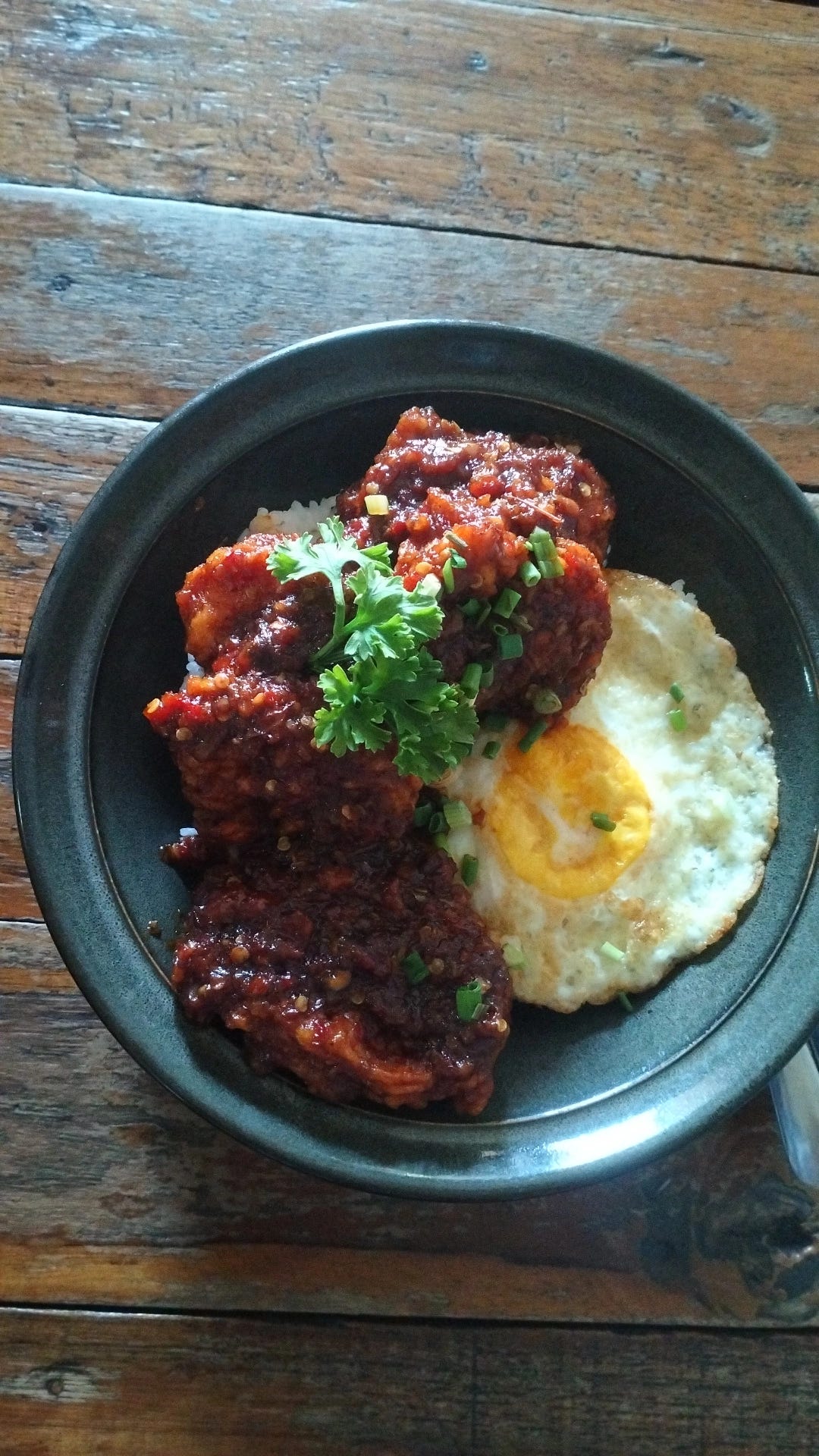 Spicy Squid Crispy Rice with Egg