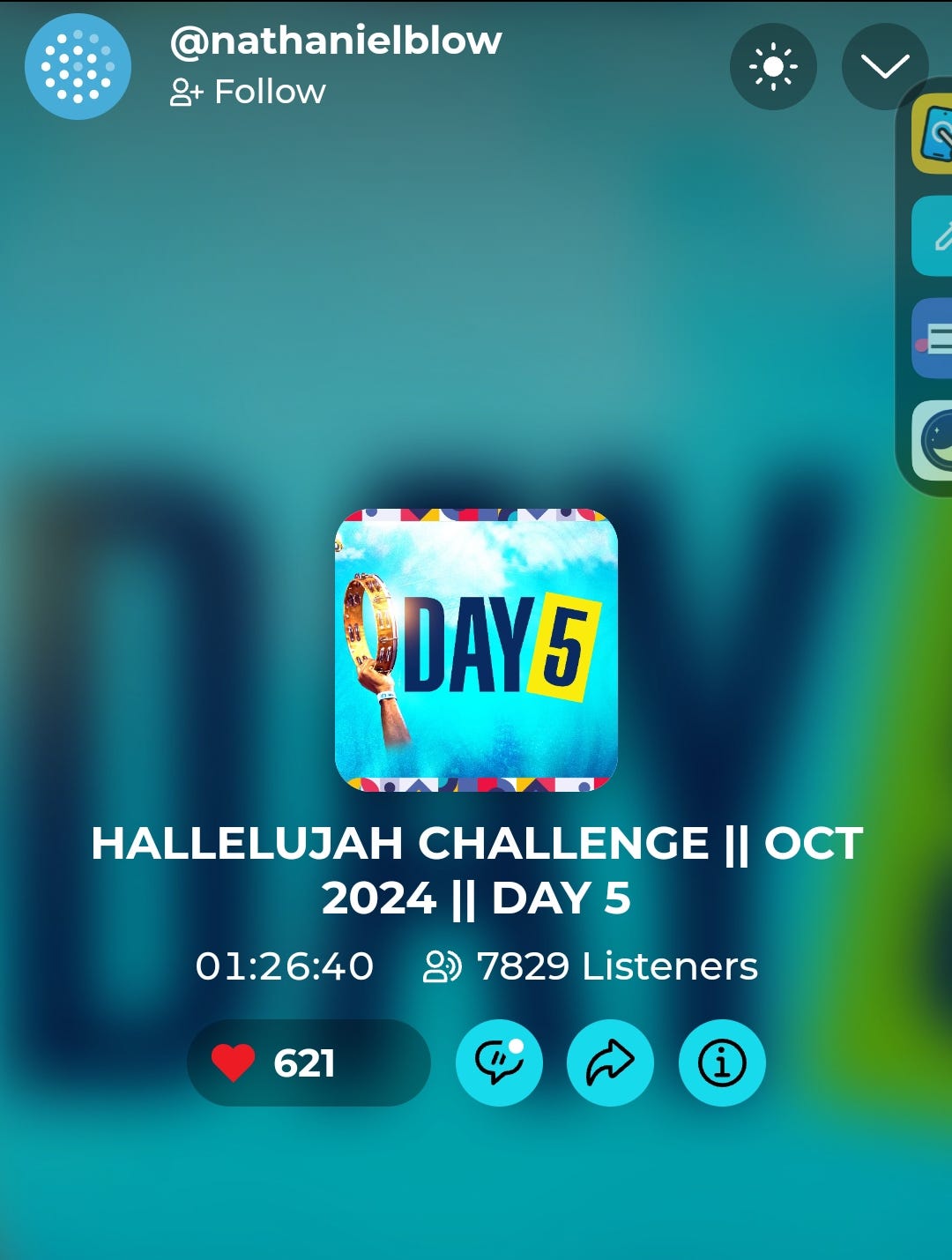 Hallelujah Challenge Oct 2024 Day 5 Mixlr Vibes, Worship, and