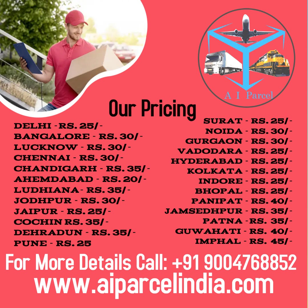 INDIA DOMESTIC PARCEL RATES visual data 5