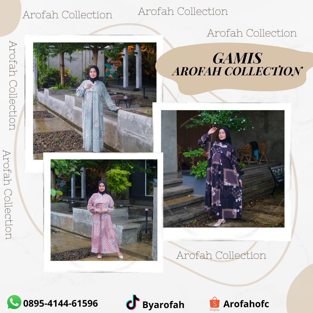PALING MURAH !, WA 0895–4144–61596, Gamis Lebaran By Arofah Collection