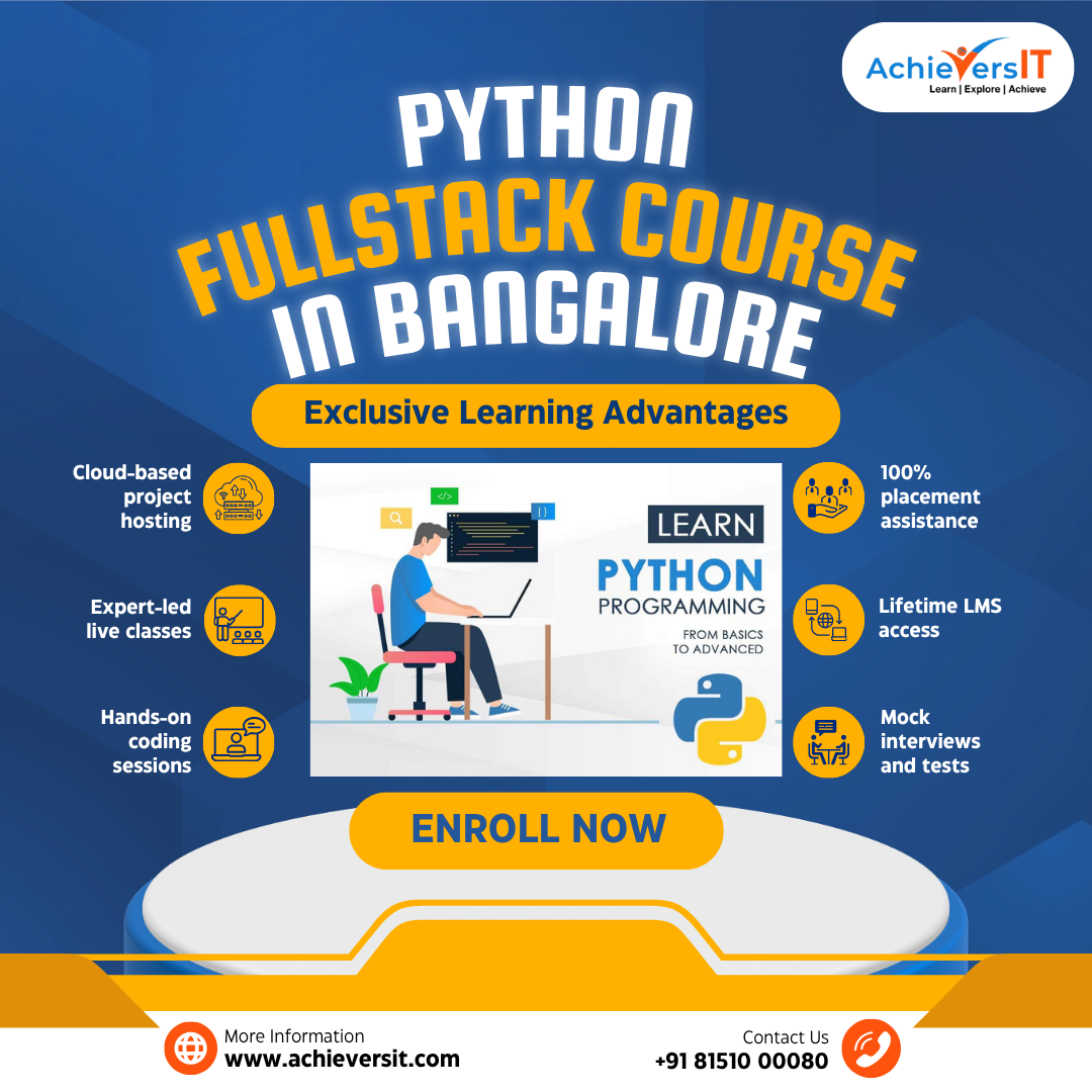 Become a Certified Python Expert with AchieversIT’s Comprehensive Training Course in Bangalore.