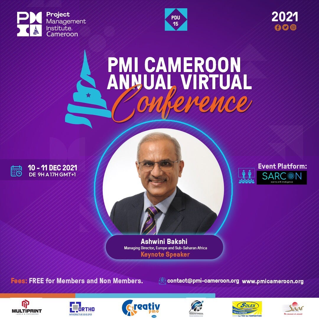Cameroon annual virtual conference. @PMI Team, Here is the link for the