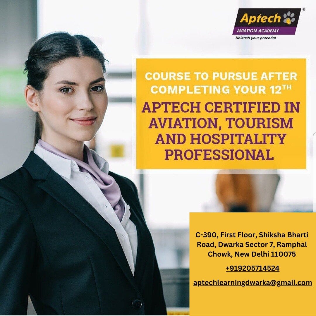 Airport ground staff course in Dwarka Aptech As Asinfovision Medium