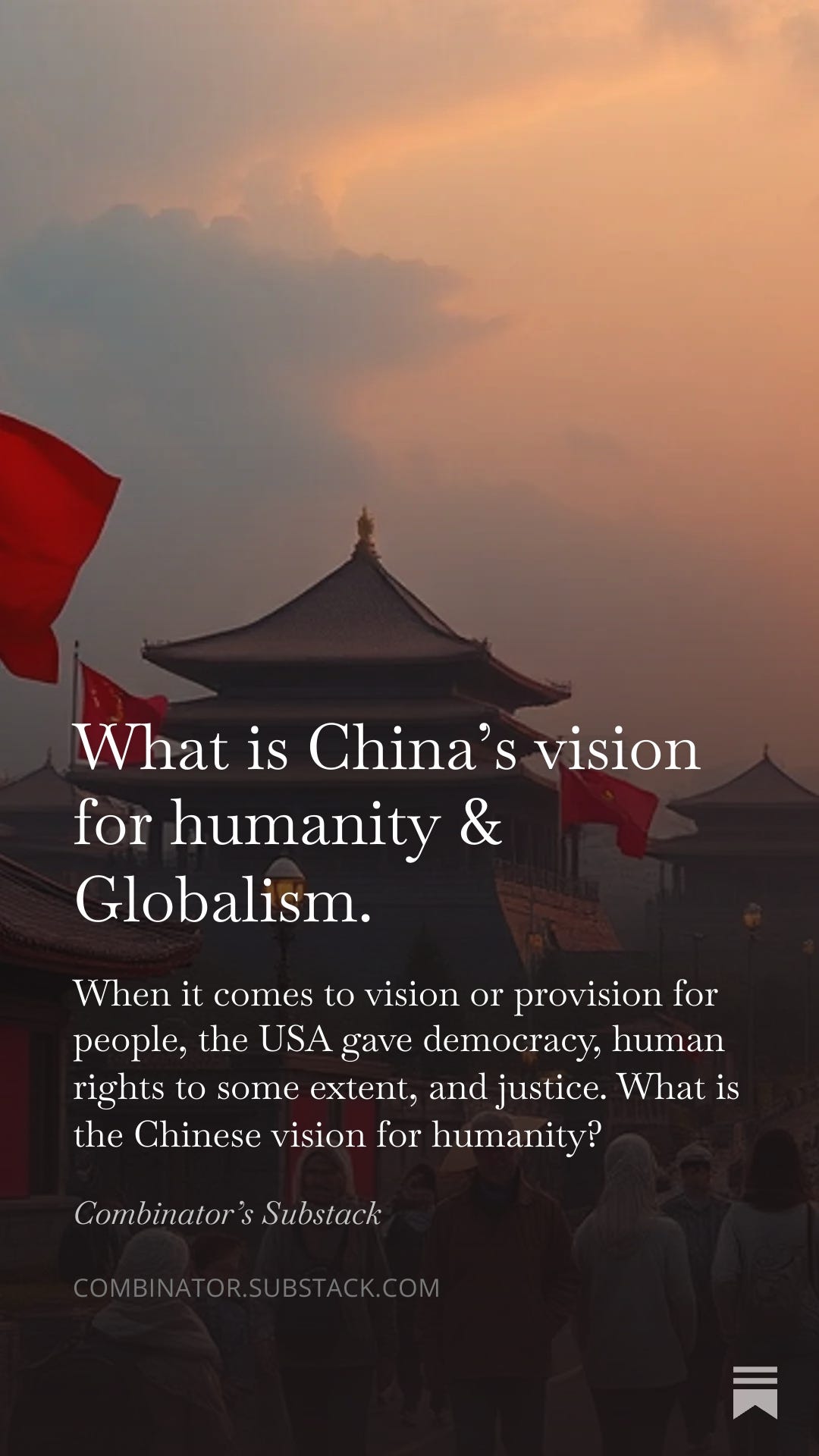 What is China’s vision for humanity & Globalism?