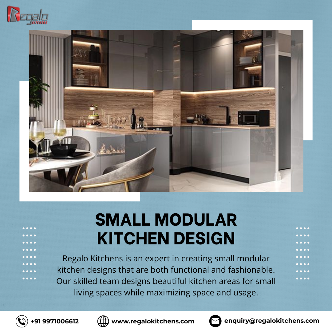 Small Modular Kitchen Design - Regalo Kitchens - Medium