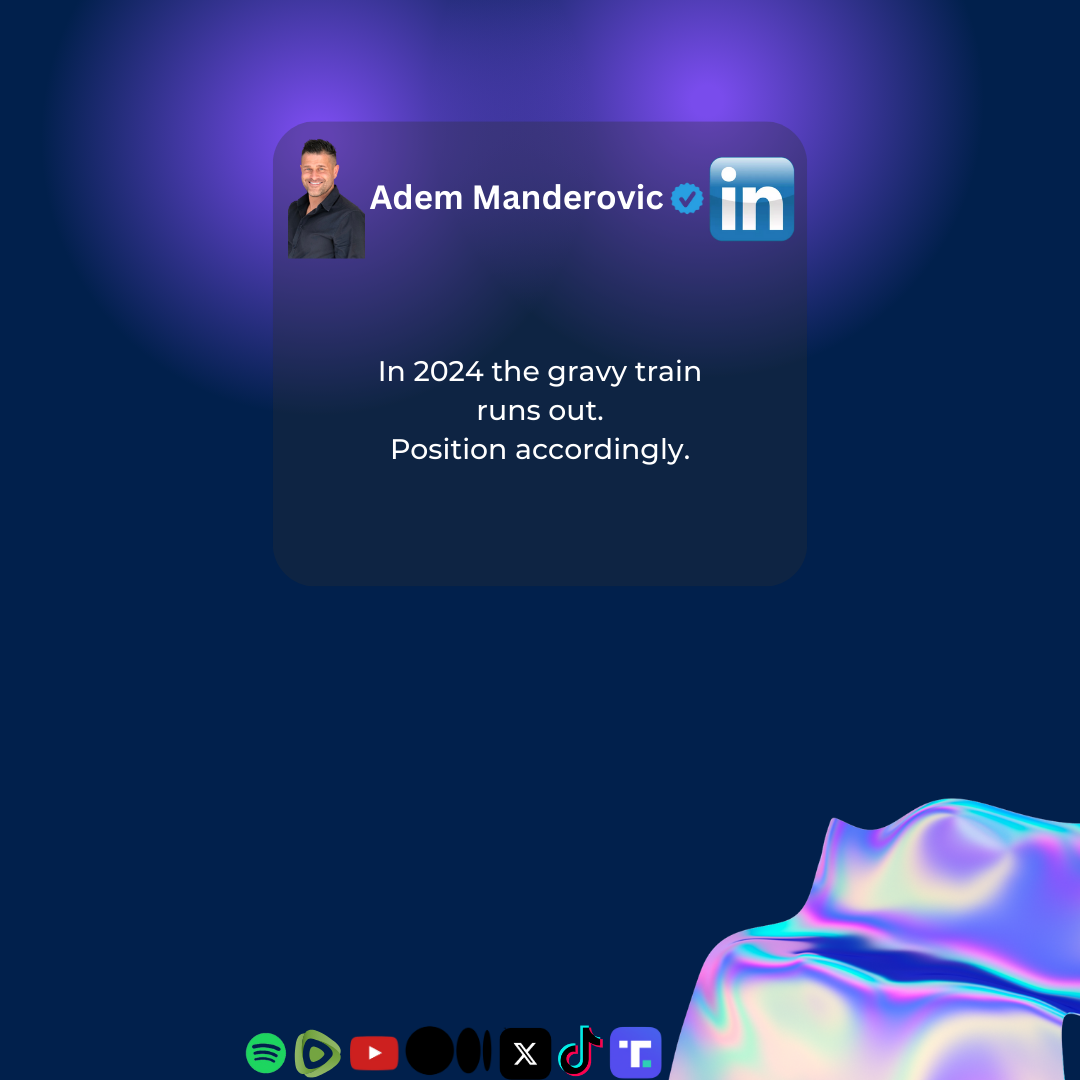 The gravytrain is over folks. Adem Manderovic Medium