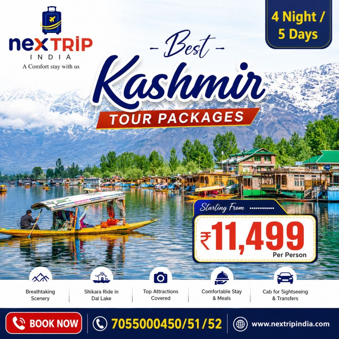 Best Kashmir Tour Packages by NexTrip India — Explore Heaven on Earth