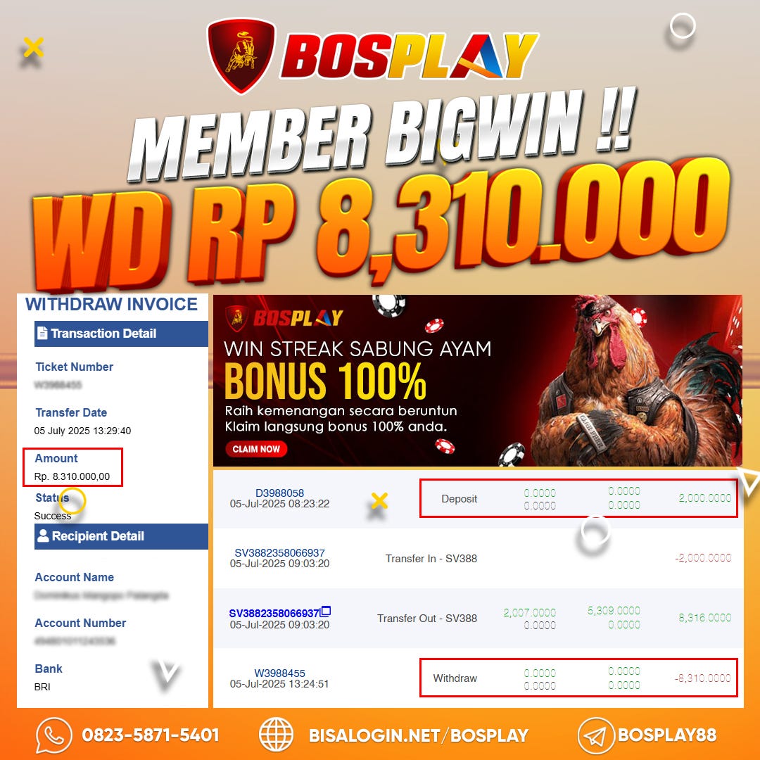BOSPLAY MEMBER BIGWIN SABUNG AYAM SV388