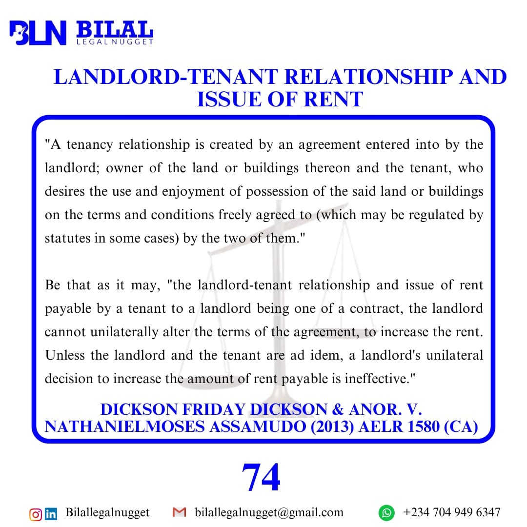 74]. LANDLORD-TENANT RELATIONSHIP AND ISSUE OF RENT IN CONTEMPORARY TIMES.  | by Bilal Legal Nugget (BLN) | Medium