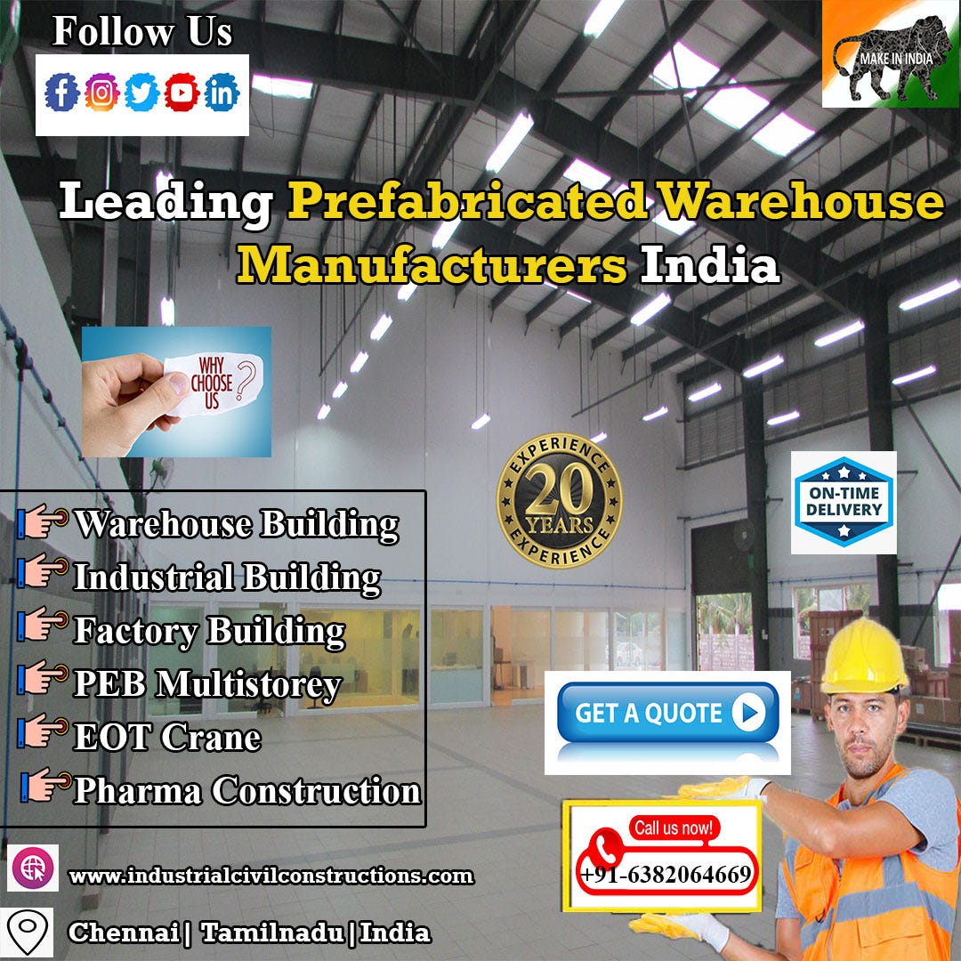 Prefabricated Warehouse Manufacturers CoimbatoreKeralaErodeSalem