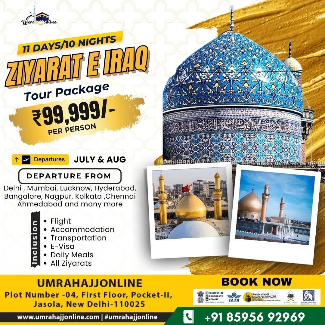 Iraq Ziyarat Tour Package 2026 | Visit Najaf, Karbala & Baghdad