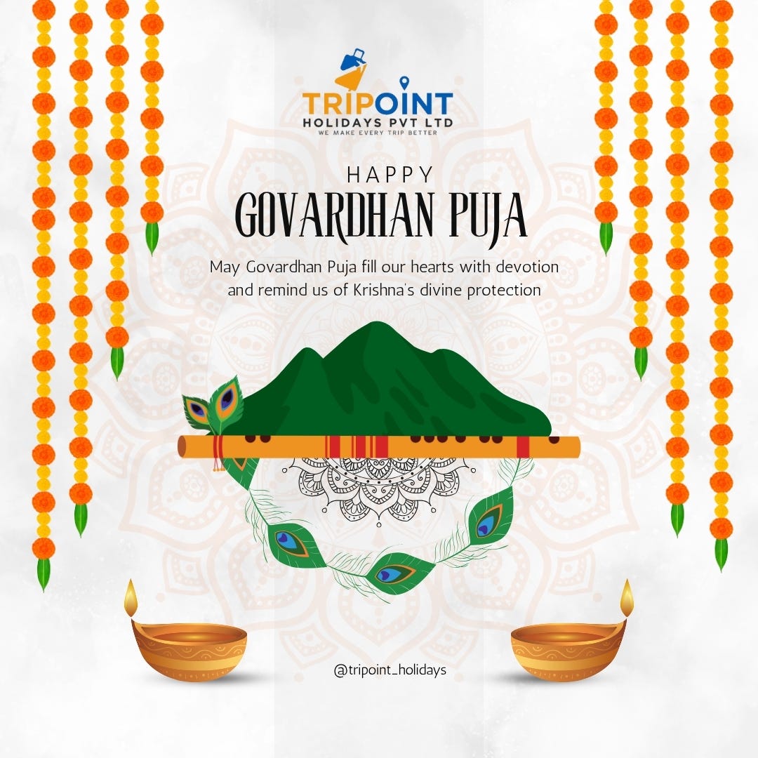 May Lord Krishna Shower His Blessings on You this Govardhan Puja.
