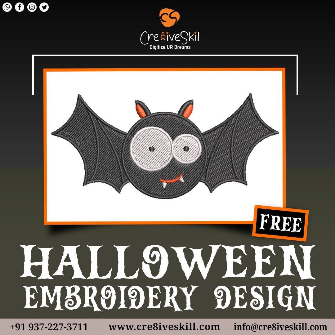 Free Halloween Embroidery Design — Cre8iveSkill - Cre8iveSkill - Medium