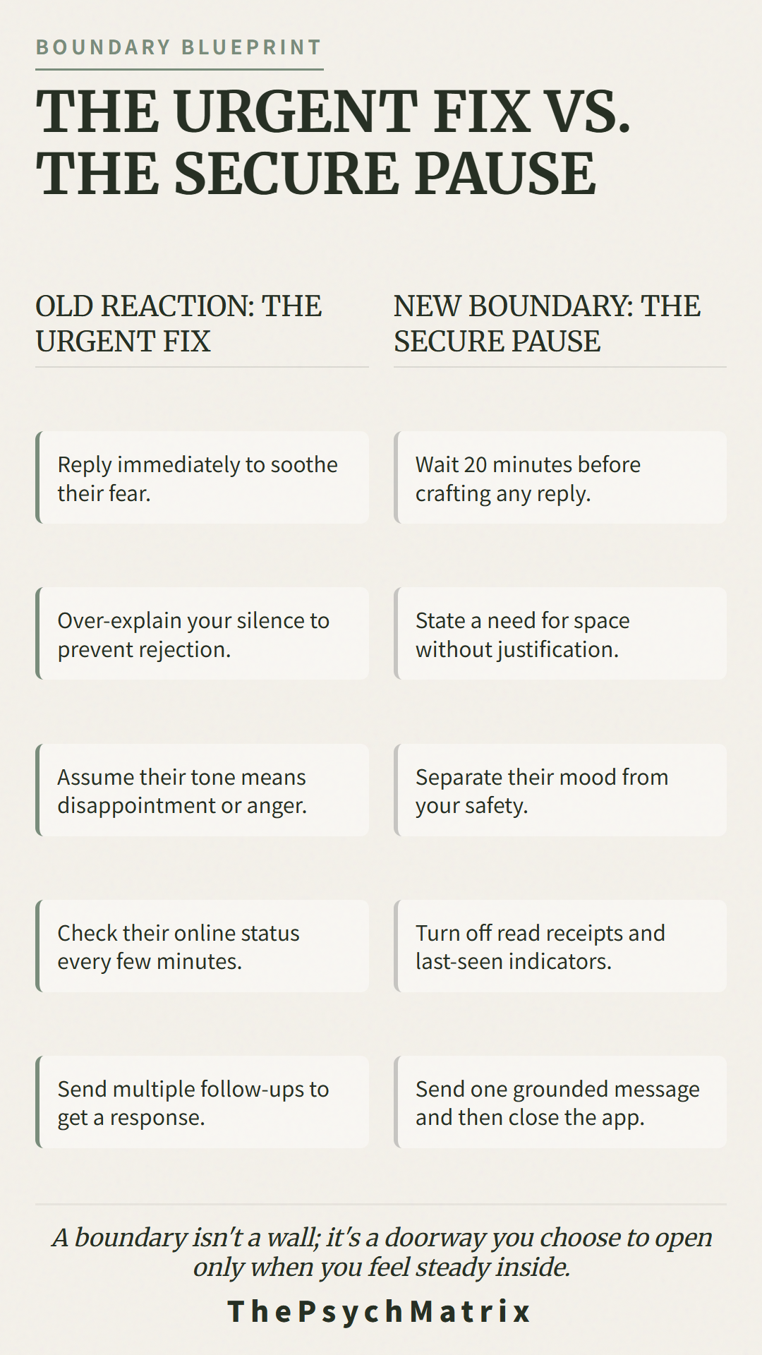 Boundary Architecture for Anxious Attachment: Reclaiming Agency Through Response Delays