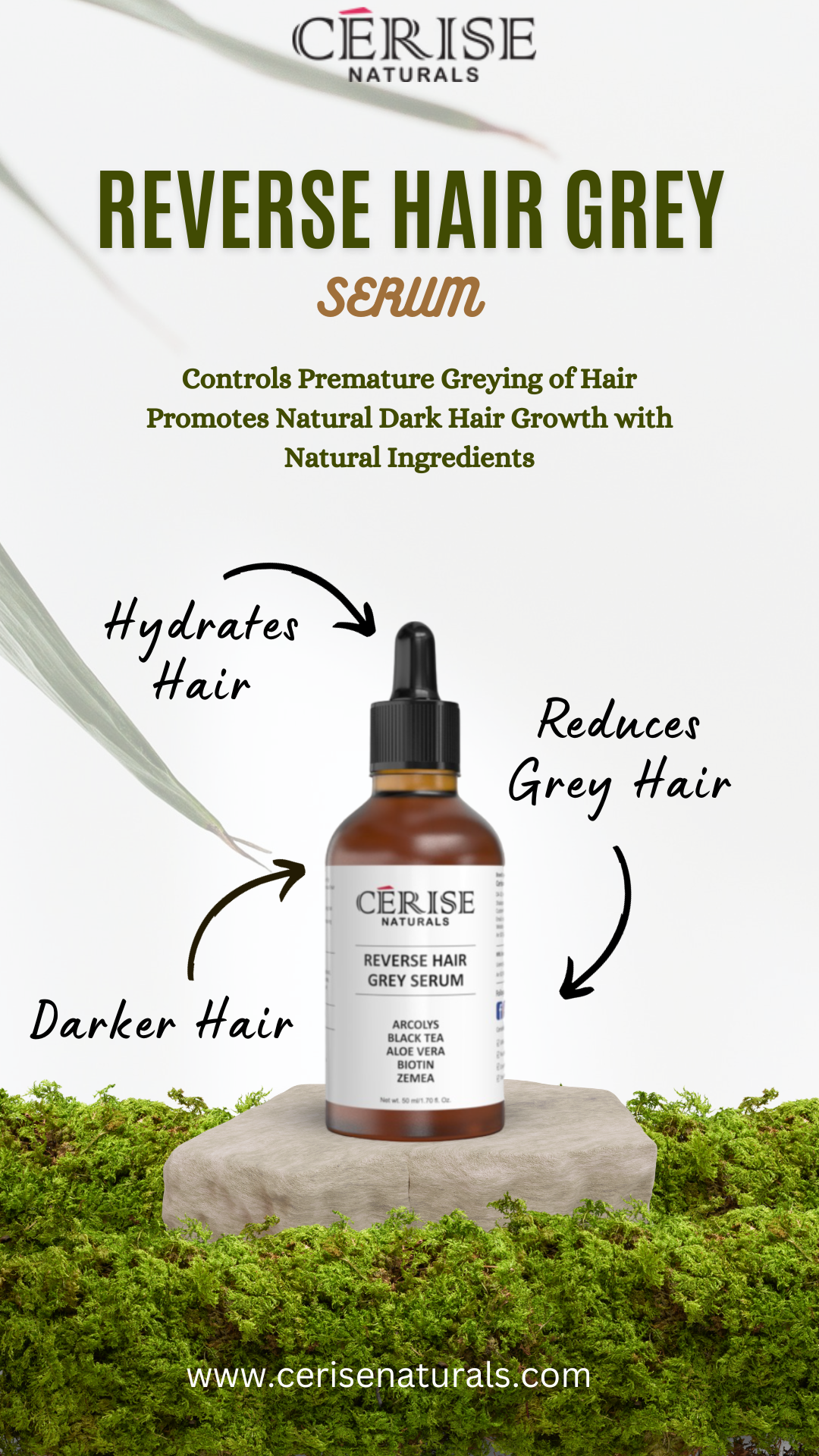 Anti Hair Grey Serum. Cerise Naturals Reverse Hair Grey Serum… by