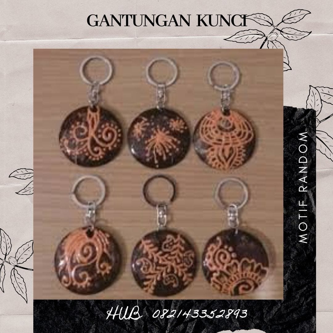 , kerajinan gantungan dari batok kelapa, hasil kerajinan dari batok