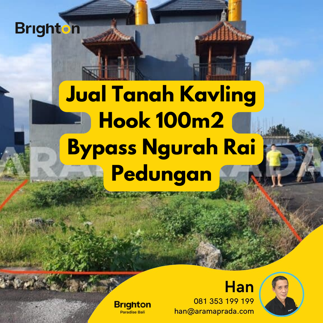 Investasi Menguntungkan: Kavling Hook 100m2 Pinggir Bypass Ngurah Rai Pedungan Siap Dijual