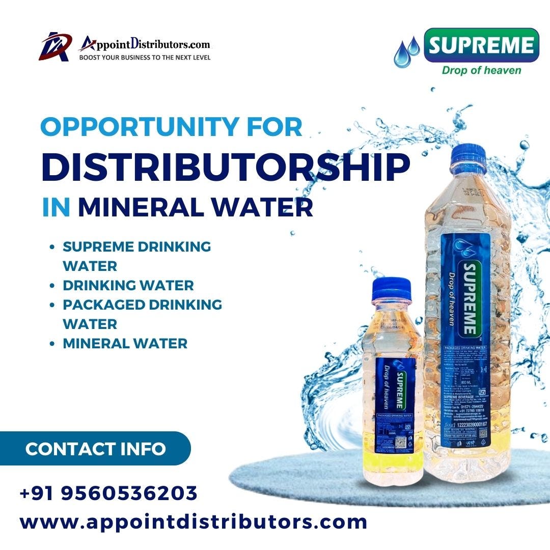 Mineral Water Distributorship Opportunity in India Vishal Mishra Medium