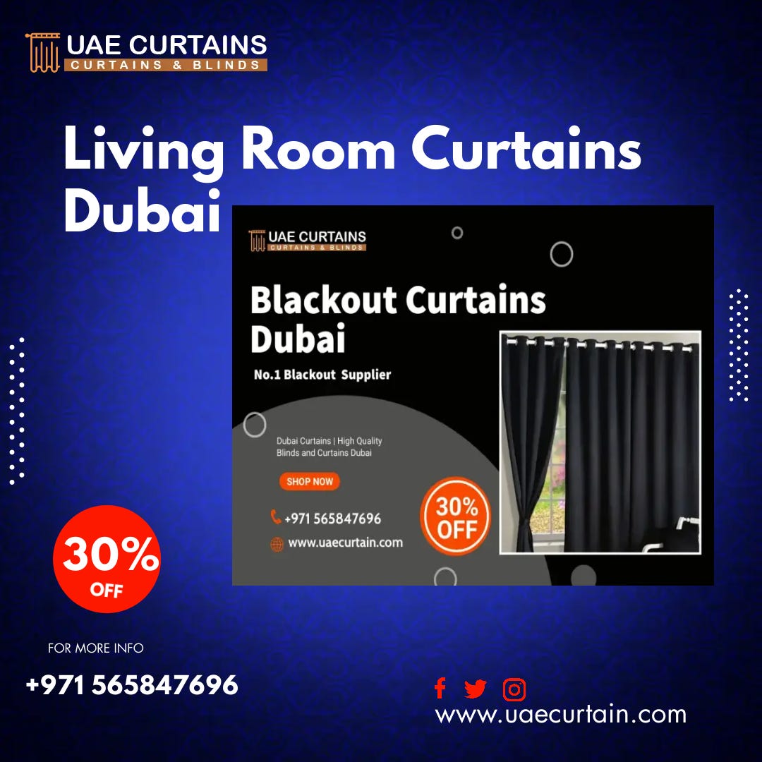 Living Room Curtains Dubai — Buy Luxury Living Room Curtains in Dubai