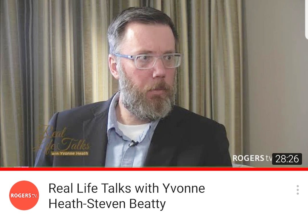 Me on TV talking about Huntington’s disease by Steven Beatty Inside