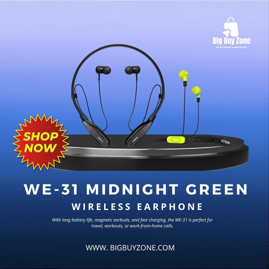 WE-31 Midnight Green Wireless Earphone